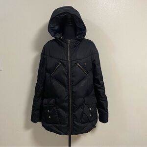 Diesel Parka Women’s Size Medium Black Quilted Down Hooded Parka Jacket